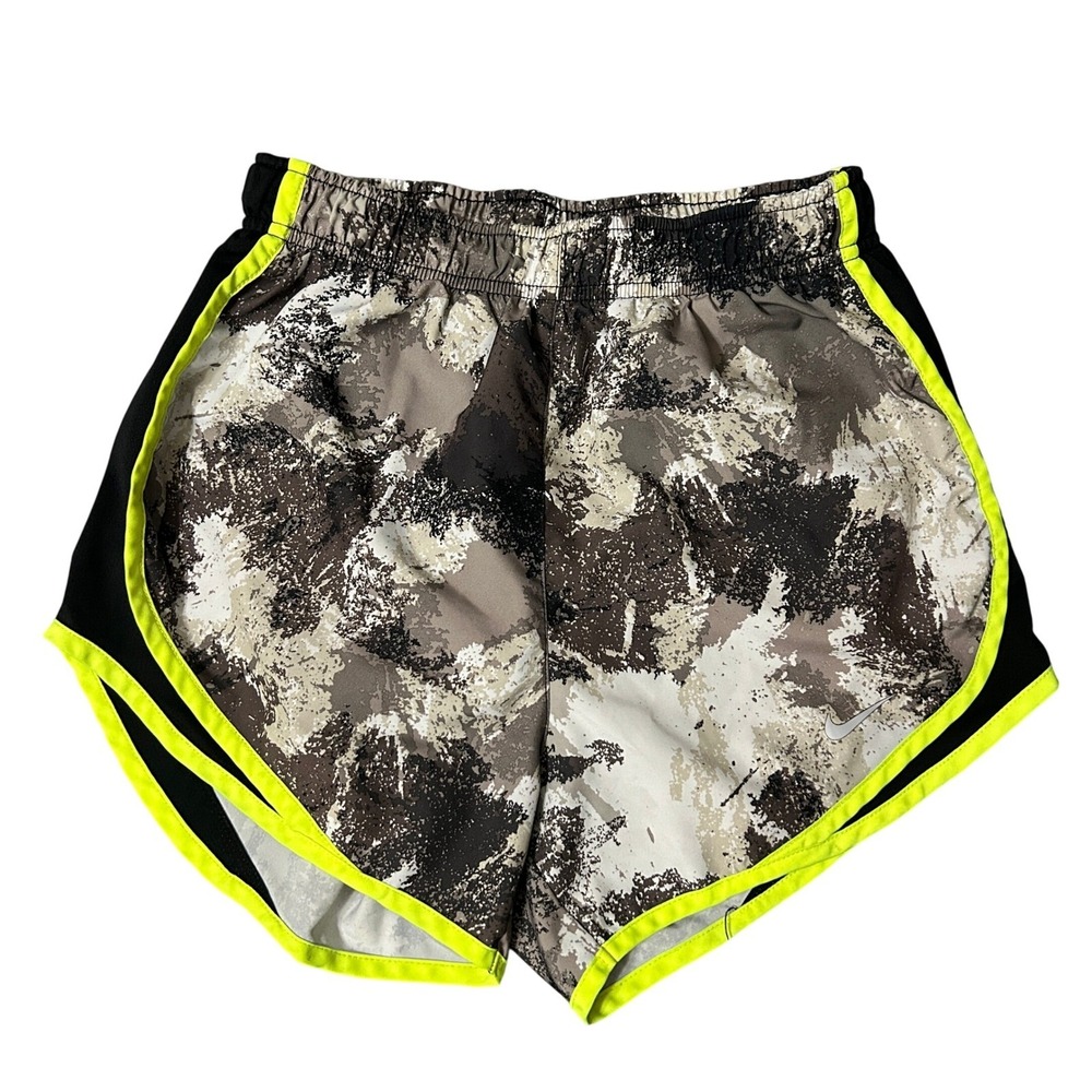 Nike Womens Tempo Running Shorts XS Grey Camo Dri-FIT Lined 847855-010